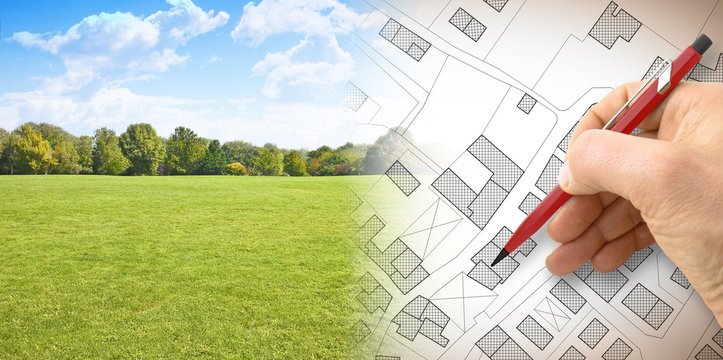 Land development site planning and survey concept